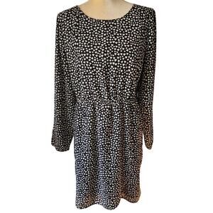 J.Crew Mercantile Allover Heart Print Long Sleeve Dress Size 12